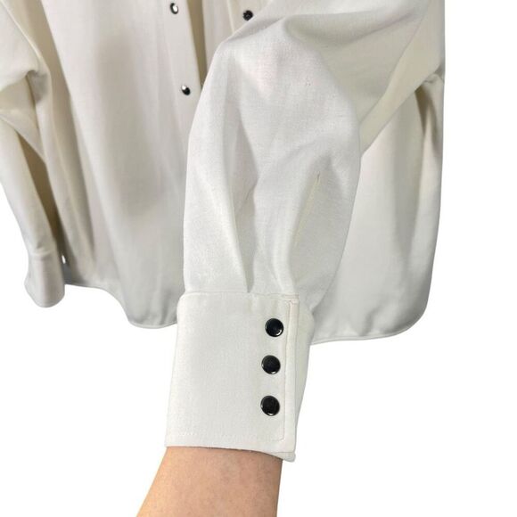 Massimo Dutti Button-Down Shirt Small Off-White Cotton-blend Men’s - Picture 6 of 14